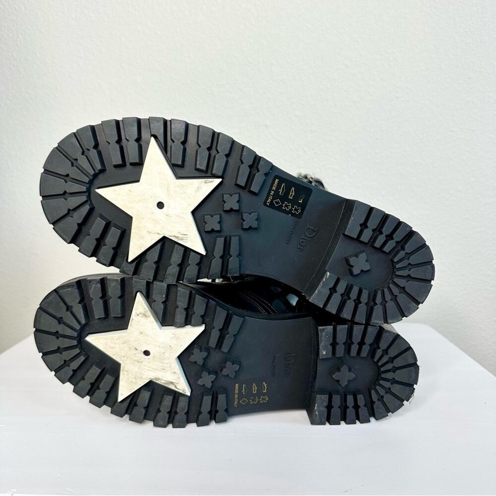 Christian Dior Laser Cut D Trap Boots Black Leather Size 37 - Picture 10 of 14